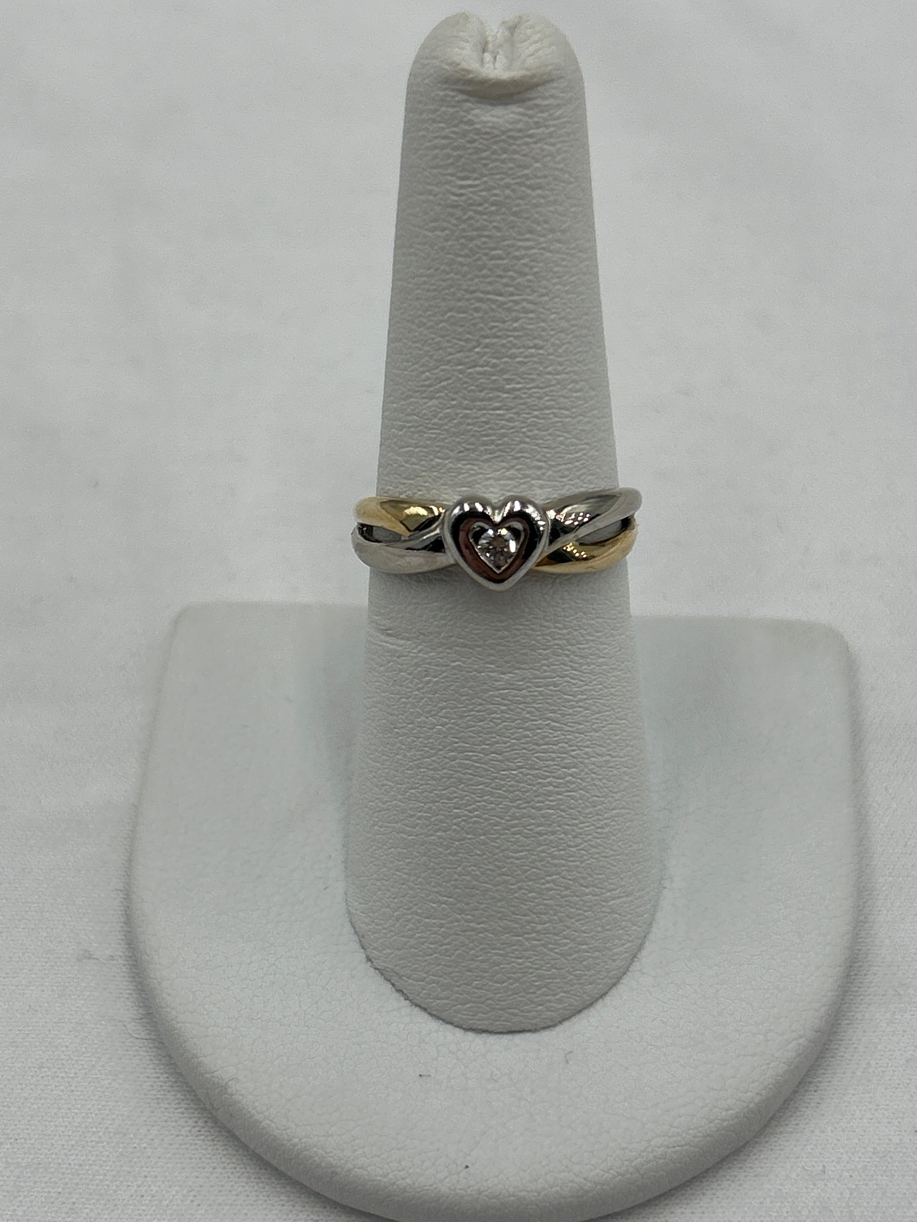 10kt Two toned heart bypass sale ring