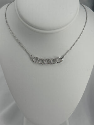 10kt wg .25ct 5 link cuban with 16" cable chain
