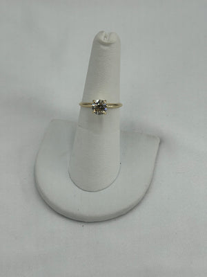 #1203308 14k yg .96ct solitaire I1 clarity N color ring size 6