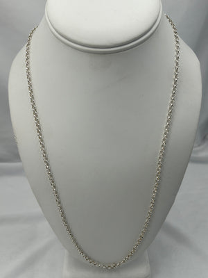 925 sterling silver rollo chain 24" 3mm