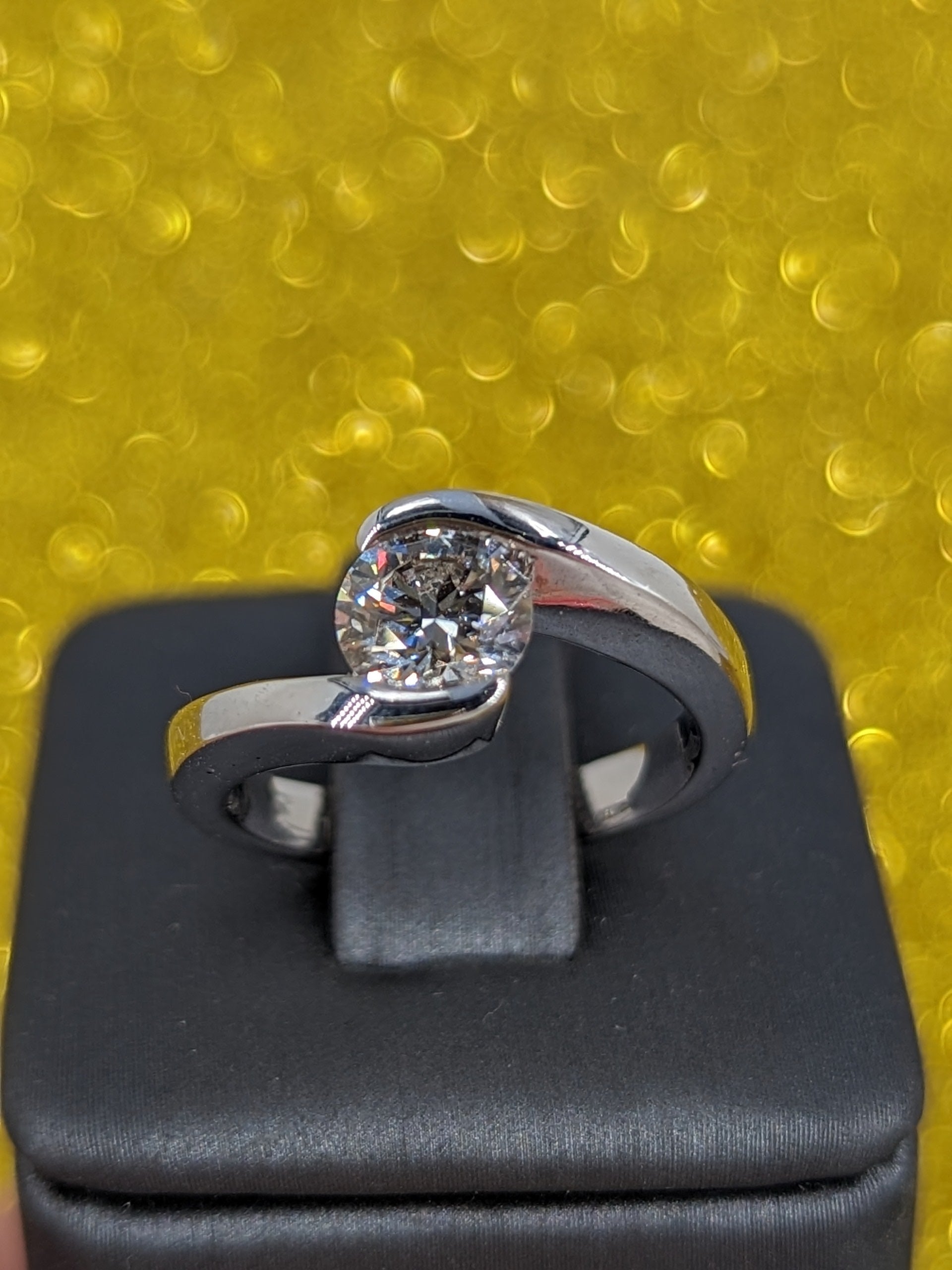 Appraised 14k wg size 5 solitaire engagement ring
