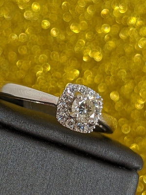 Appraised 14k wg size 7 .27ct SI2 L natural dia ring