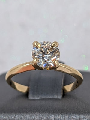 Appraised 14k yg .96ct solitaire wedding ring size 6