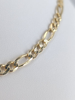 14k yg solid figaro chain 24in 4mm